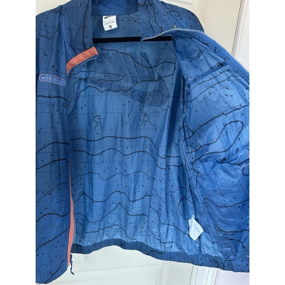Nike Men's Size M‎ Air Jacket Water Resistant Blue Orange Lightweight DN2112-407